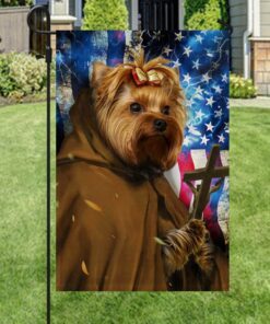 yorkshire terrier dog pastor flag pray believe lnt38f 6258