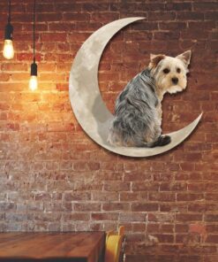 Yorkshire Terrier Yorkie Dog And Moon Hanging Metal Sign QNK879MSv12