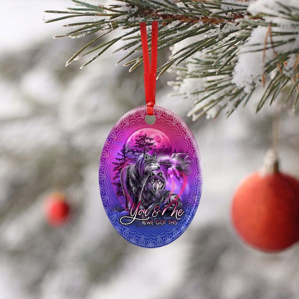 You & Me We Got This Wolf Ceramic Ornament - Image 4