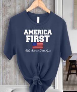 America First Make America Great Again Donald Trump USA Flag Shirts