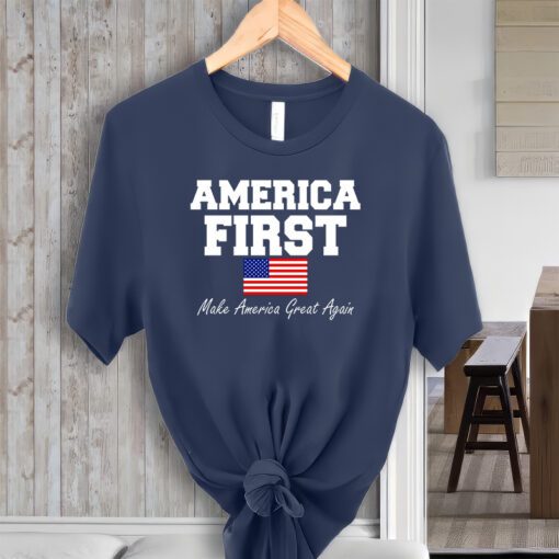 America First Make America Great Again Donald Trump USA Flag Shirts
