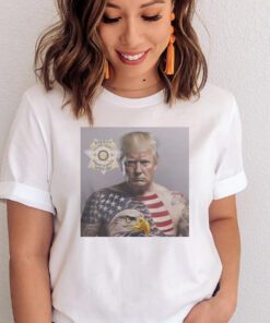 Donald Trump Mugshot With USA Flag And Eagle Tattoo Unisex T-Shirt