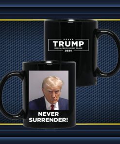 Never Surrender Black Coffee Mug 1