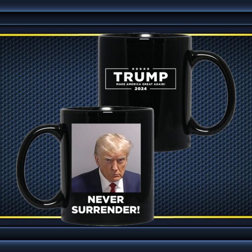 Never Surrender Black Coffee Mug 1