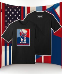New Trump Never Surrender Black Cotton T-Shirts