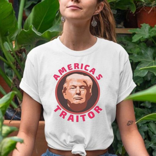Traitor - Anti Trump Flag Men and Women Adult Short-Sleeve Crewneck T-Shirts