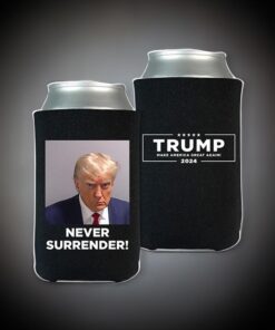 Trump 2024 Never Surrender Beverage Coolers Back