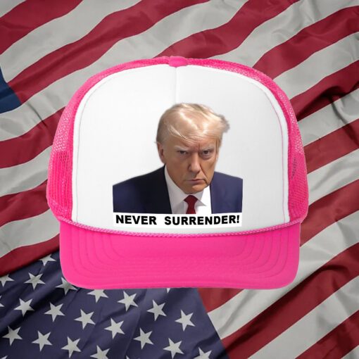 Trump 2024 Never Surrender Hat Pink