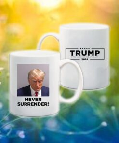 Trump Mugshot Never Surrender Coffee Mug 2