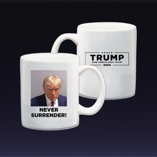 Trump Never Surrender Coffee Mug White Mug