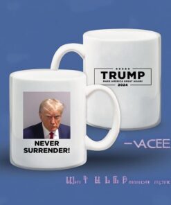 Trump Never Surrender Coffee Mug White Mugs