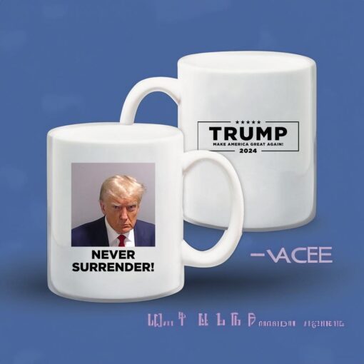 Trump Never Surrender Coffee Mug White Mugs