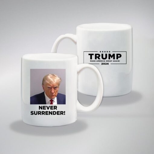 Trump Never Surrender Coffee Mugs White
