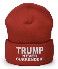 Trump Never Surrender Cuffed Beanie