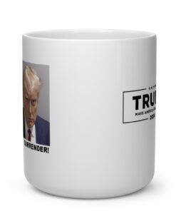 Trump Never Surrender Heart Shape Mug