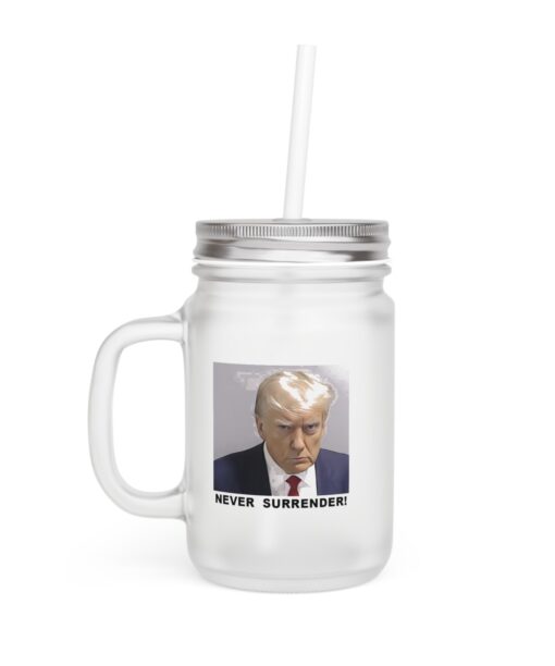 Trump Never Surrender Mason Jar Mug
