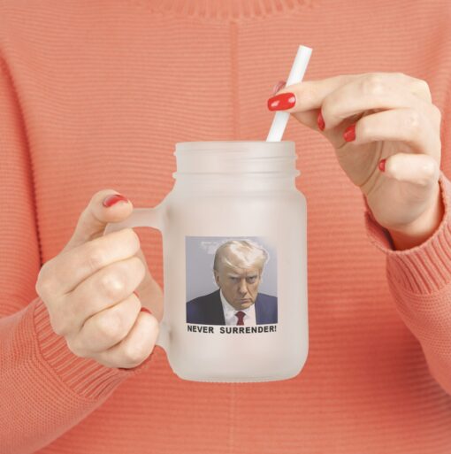 Trump Never Surrender Mason Jar Mug Cups