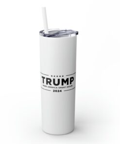 Trump Never Surrender Skinny Tumbler with Straw, 20oz Right
