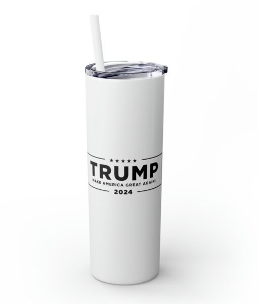 Trump Never Surrender Skinny Tumbler with Straw, 20oz Right
