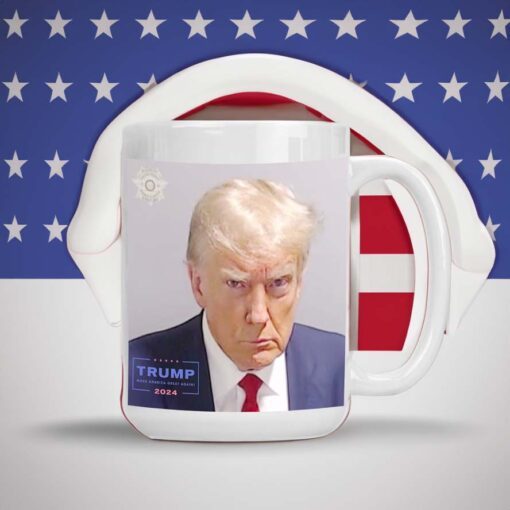 Donald Trump Mug Shot Limited Edition Donald Trump Mug Shot Mugs with TRUMP 2024