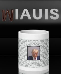 Donald Trump mugshot mug with list of indictments Mug