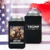 Never Surrender!! Trump on T-Rex Beverage Coolers Black