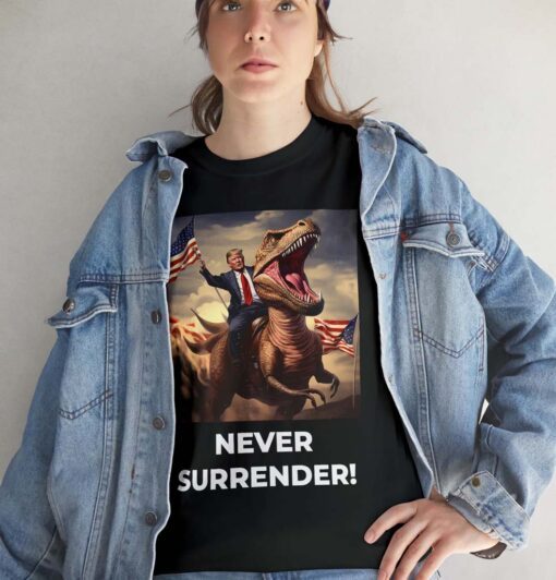 T-Rex Trump Never Surrender T-Shirts