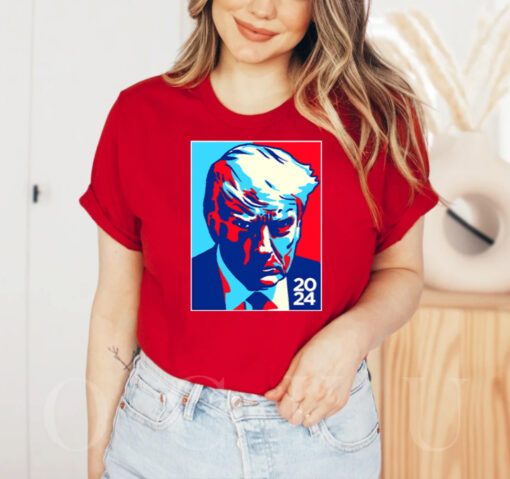 Trump Colorblock Red Cotton T-Shirt