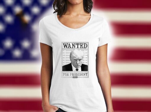 Trump Wanted Shirts - Ladies V-Necks