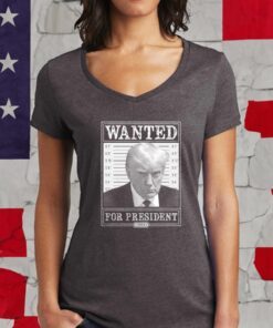 Trump Wanted T-Shirt - Ladies V-Neck