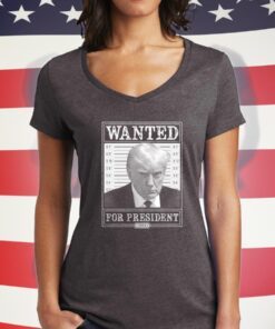 Trump Wanted T-Shirt - Ladies V-Necks