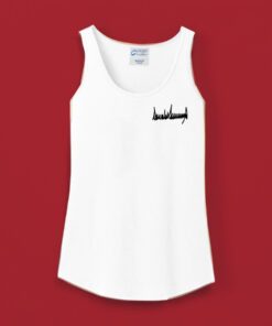 Trump autographs woman's tank top shirt at Iowa campaign stops shirts