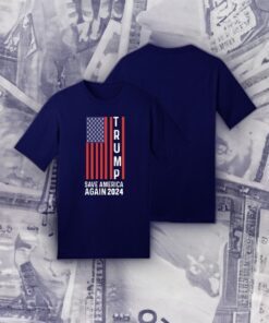 Vertical Flag Save America Again Trump 2024 Shirt