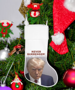 Trump Never Surrender Christmas Holiday Stocking
