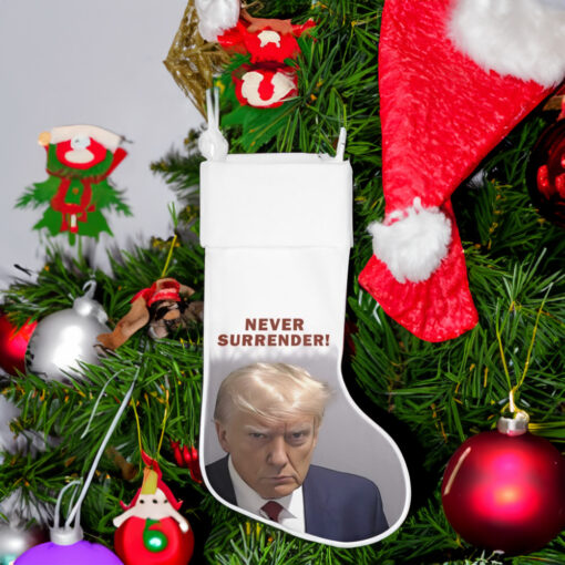 Trump Never Surrender Christmas Holiday Stocking