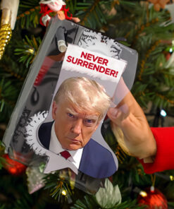 Trump Never Surrender Christmas Stocking