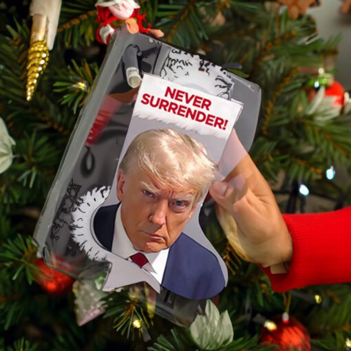 Trump Never Surrender Christmas Stocking