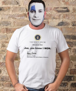Trump 2024 White House Washington 20th January 2024 Shirt – Joe You Know I Won