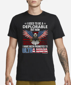 Deplorable Promoted To Ultra Maga Republican Conservative Back Print Men's Pullover T-Shirt1