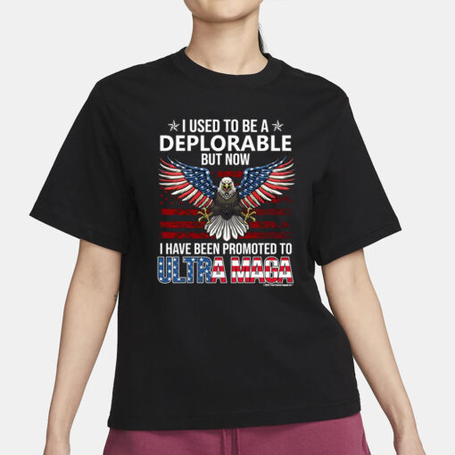 Deplorable Promoted To Ultra Maga Republican Conservative Back Print Men's Pullover T-Shirt3