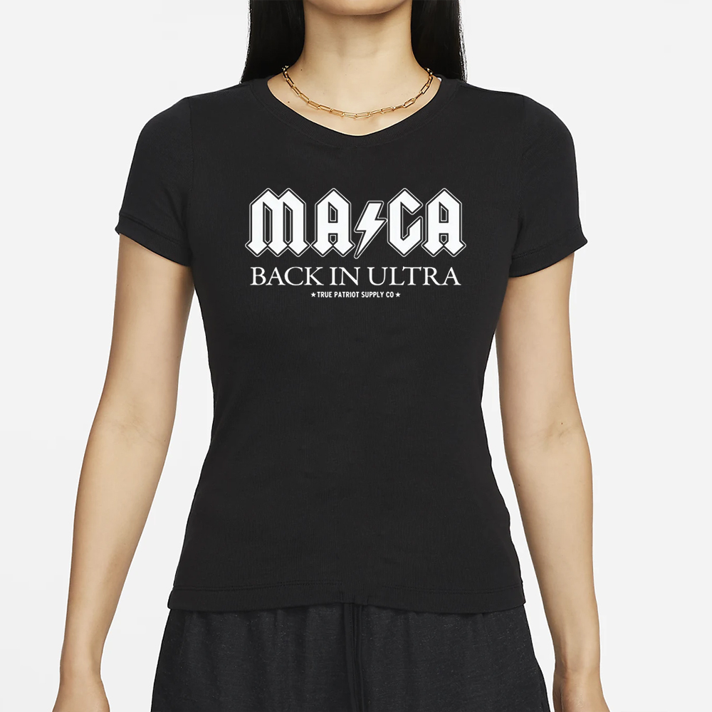 MAGA Back In Ultra Funny AC DC Parody Unisex Classic T Shirt