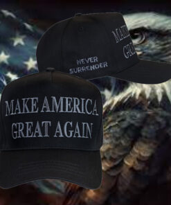 Dark Day Trump NEVER SURRENDER MAGA HAT2